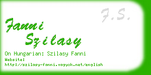 fanni szilasy business card